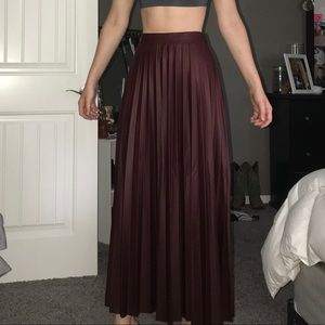 Maroon pleather skirt